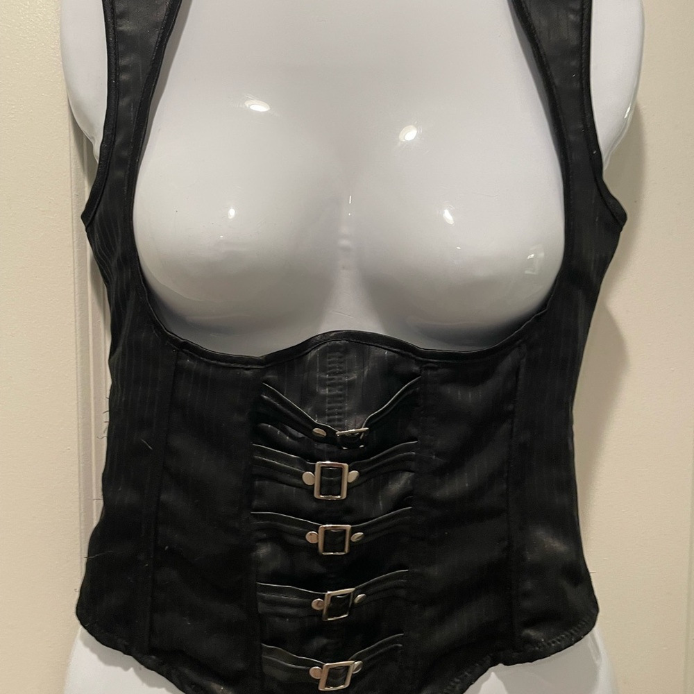 Fredericks of Hollywood under bust black satin corset